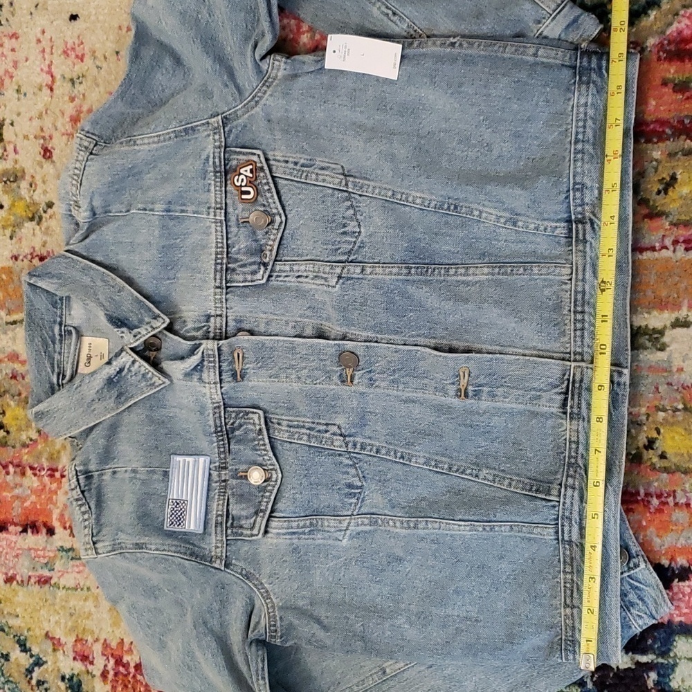 NWT gap jean jacket washed denim finish USA - Picture 14 of 16